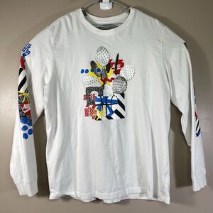 Nike Shirt Adult 2XL White Cactus Graphic Long Sleeve Colorful Cotton Crewneck